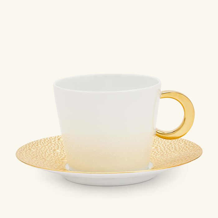 Ecume Tea Cup & Saucer Gold bernardaud ecume tea cup saucer gold