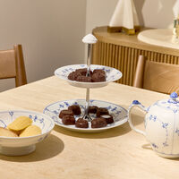 royal copenhagen blue fluted plain 2 tier cake stand white