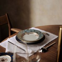 bernardaud eden turquoise soup plate round blue 22cm