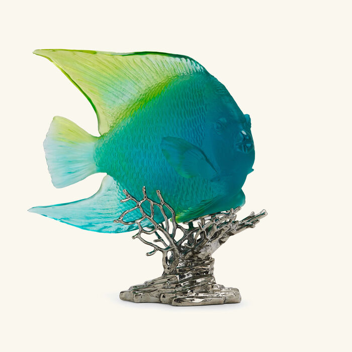 daum maya royal angelfish figurine medium blue limited edition