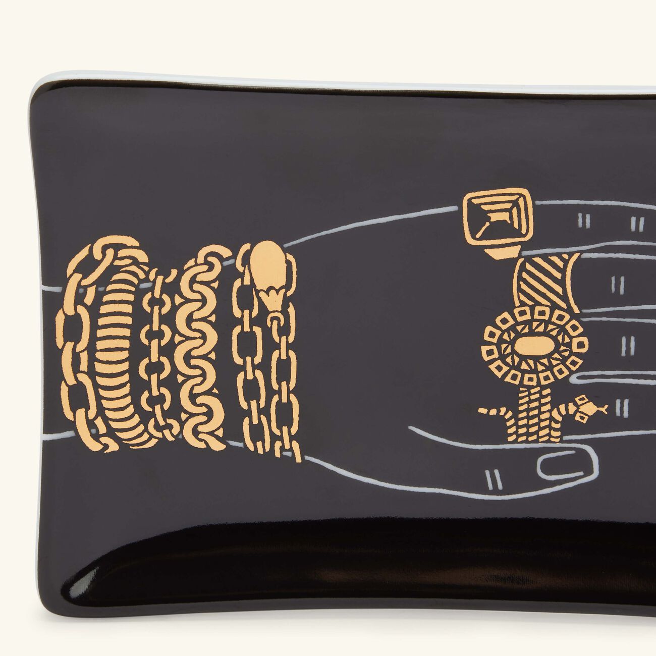 fornasetti mano con gioielli ashtray rectangular black