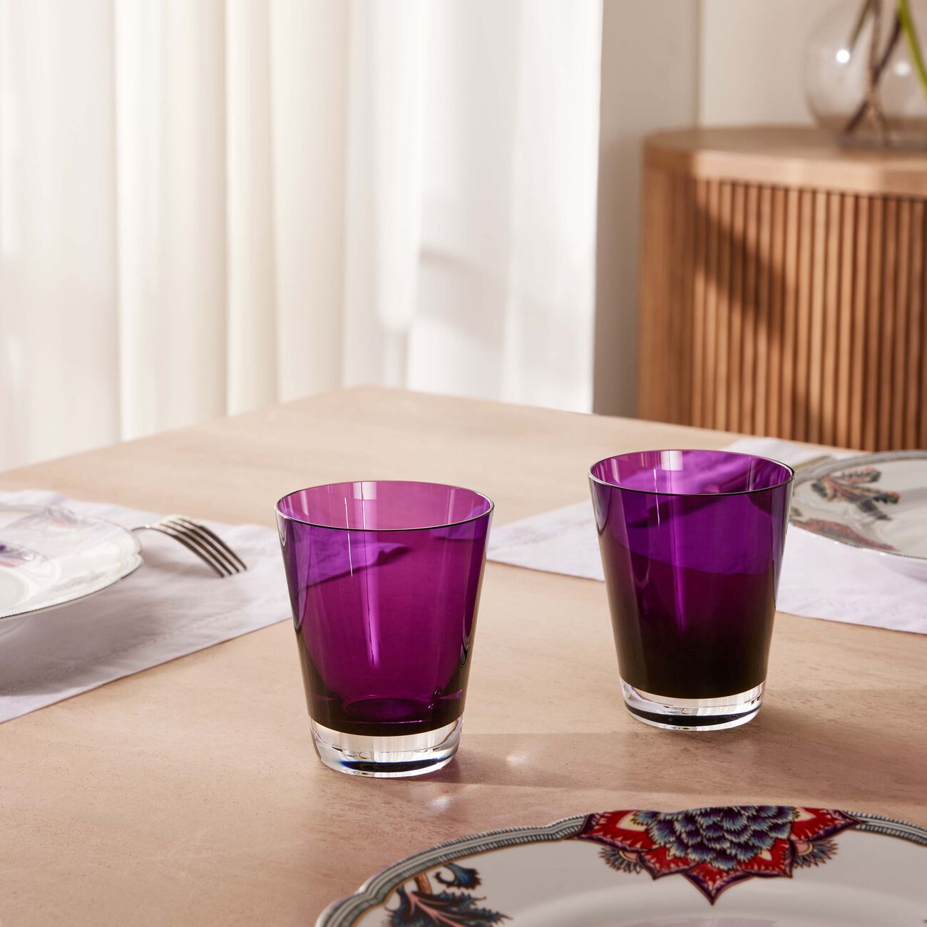 baccarat mosaique tumblers set of 2 purple