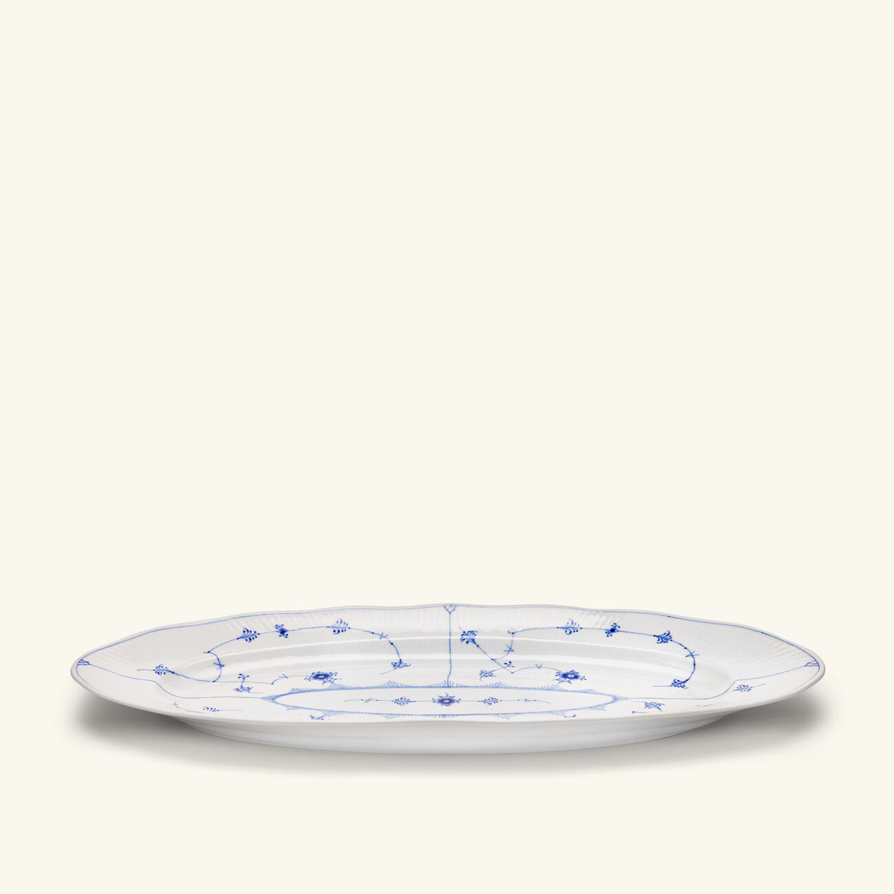 royal copenhagen blue fluted plain serving plate oval white 60cm
