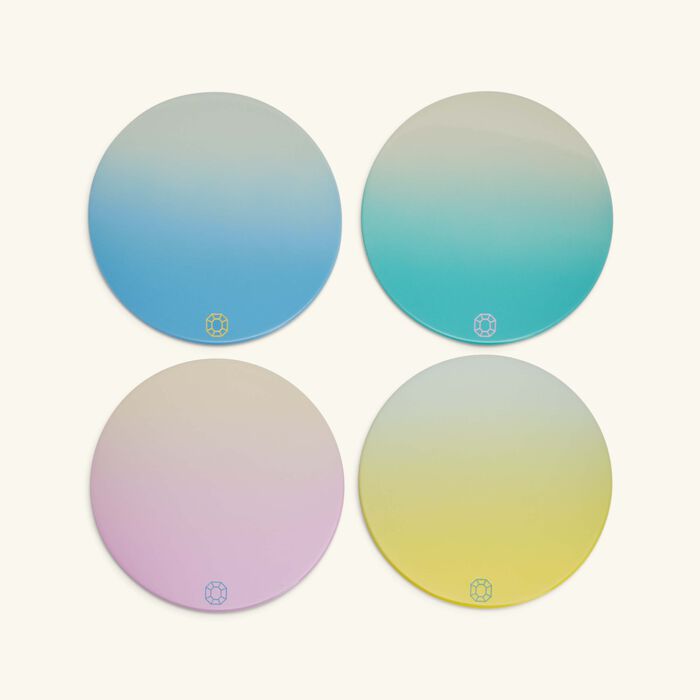 baccarat octogone coasters pastel set of 4