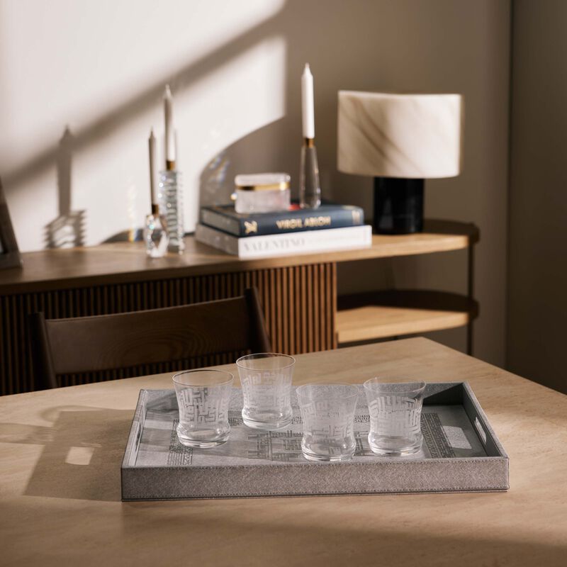 دملاج طقم دار المؤلف من 6 كؤوس شفافة للشرب