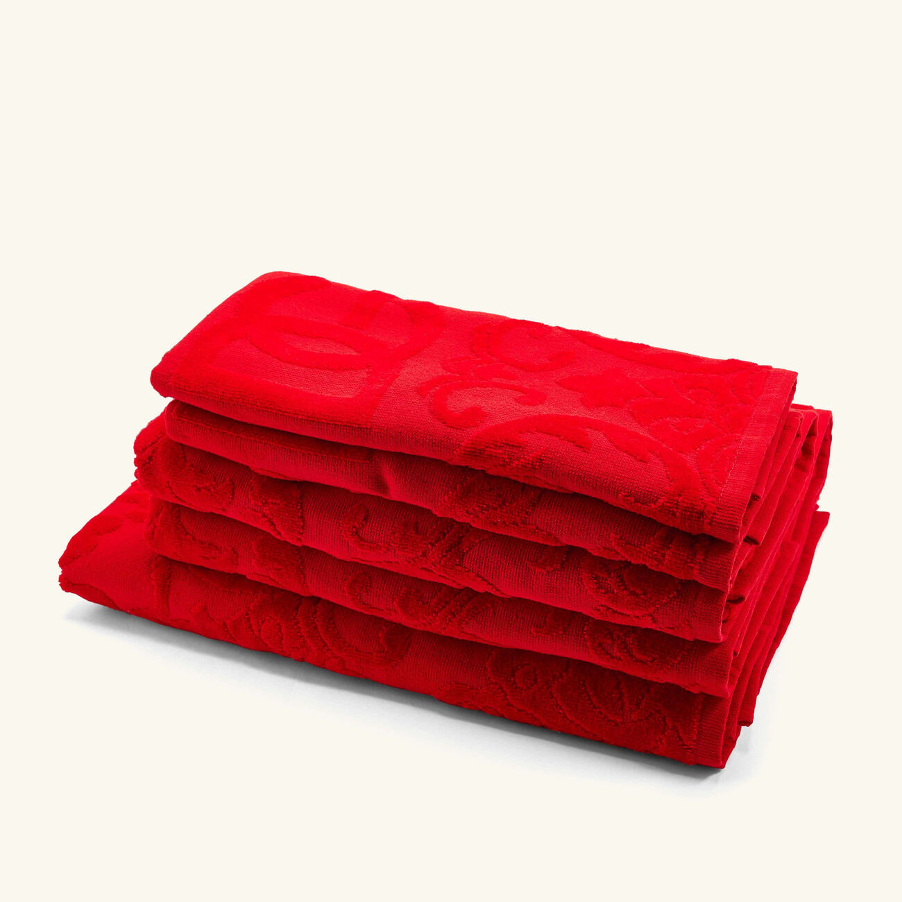 dolce gabbana casa cotton towels red set of 5