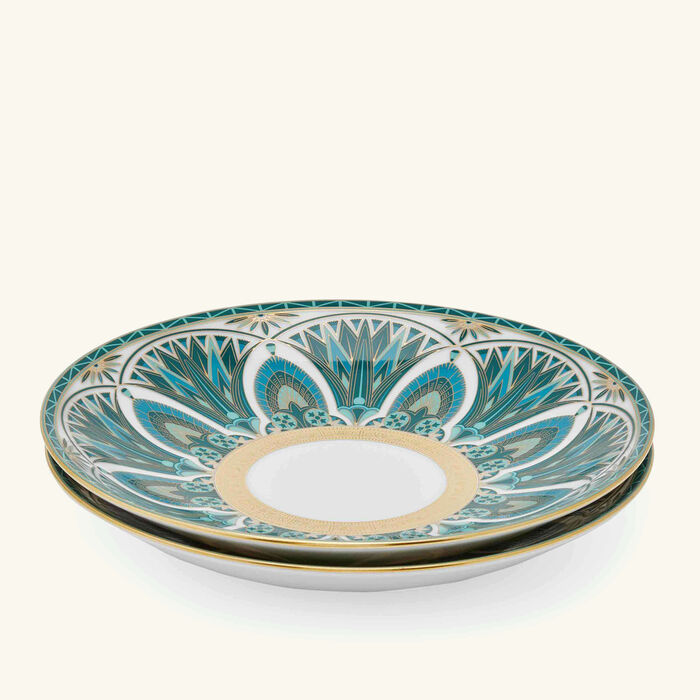 haviland r ves du nil bread butter plate round green 16cm set of 2