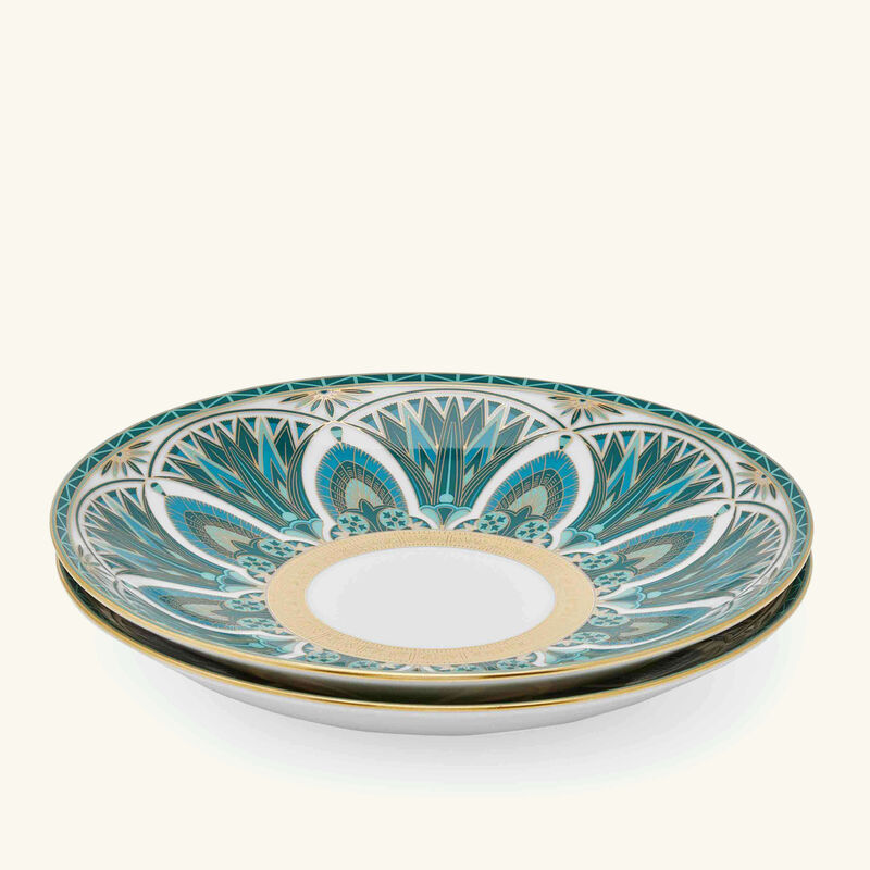 haviland r ves du nil bread butter plate round green 16cm set of 2