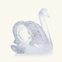 lalique swan head up sculpture small clear