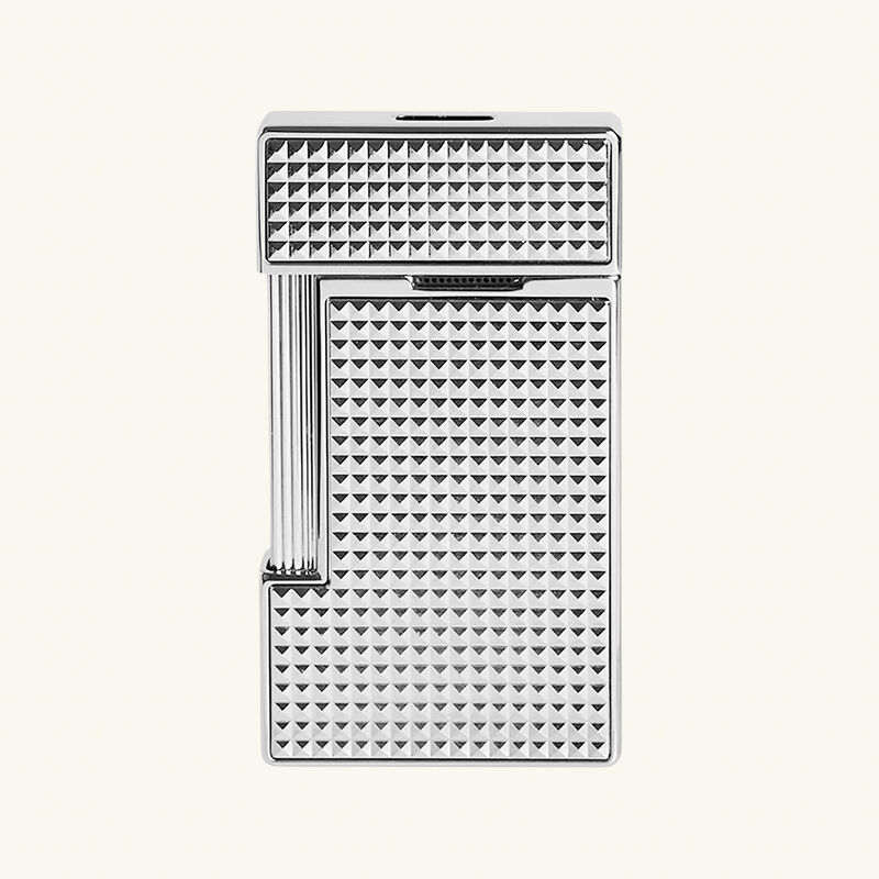 ولاعة سليمي بنقشة الماسات باللون الفضي اس تي دوبون ولاعة سليمي بنقشة الماسات باللون الفضي