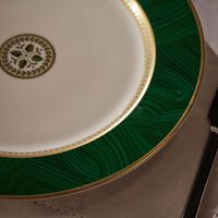 bernardaud constance charger plate round green 31cm