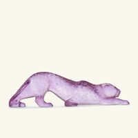 lalique zeila panther sculpture small pink