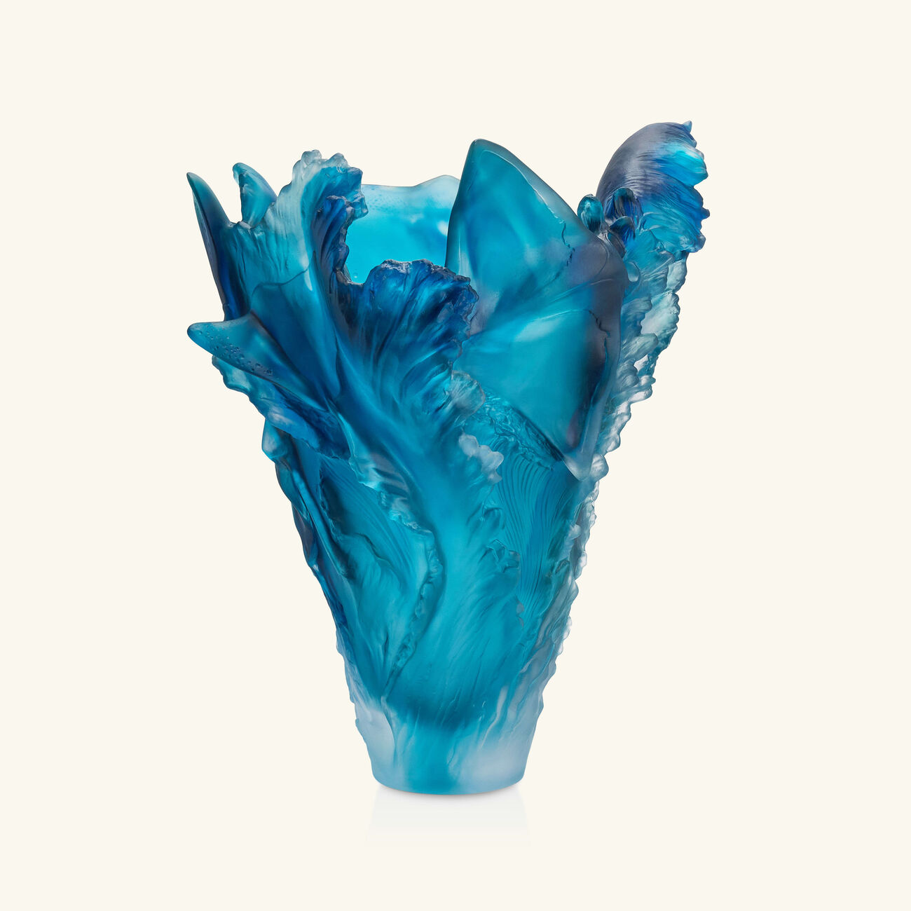 daum maya rays magnum vase large blue limited edition