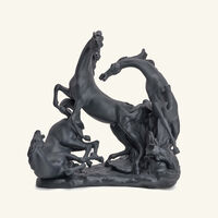 lladro horses group sculpture large black