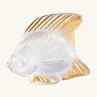 lalique fish figurine mini clear gold