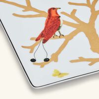 bernardaud aux oiseaux serving platter sqaure gold 22cm