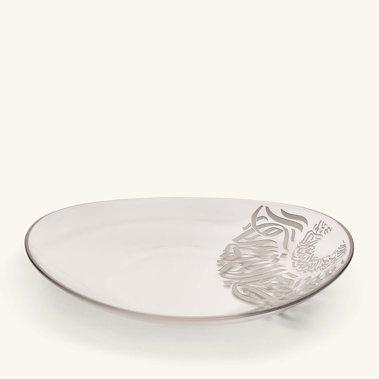 dimlaj qamar serving plate round clear 40cm