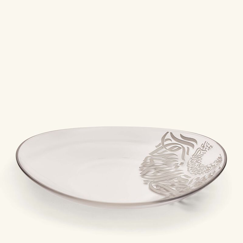 dimlaj qamar serving plate round clear 40cm