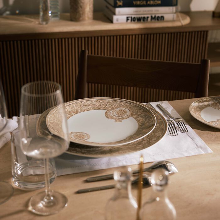 versace barocco beige dinner plate round 28 cm