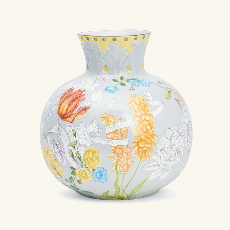 ginori 1735 giardino dell iris vase medium grey