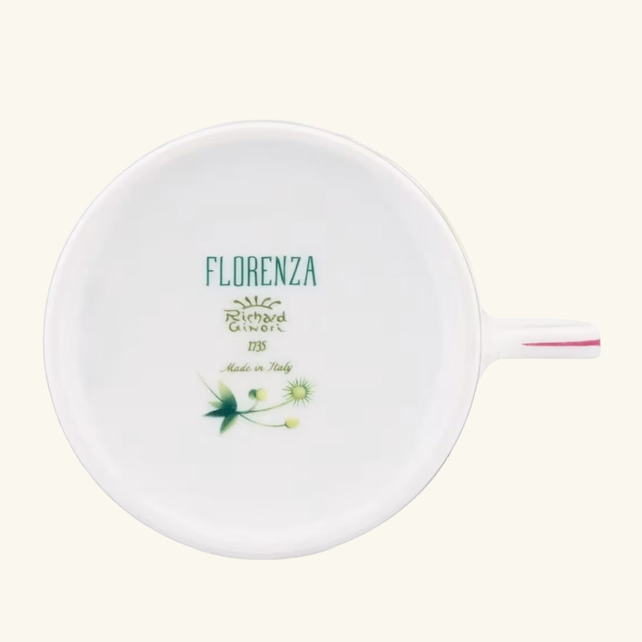 ginori 1745 florenza acanto impero tea cup green set of 2