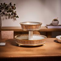 Sol Cake Stand 2 Tiers Gold bernardaud sol cake stand 2 tiers gold