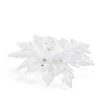 دوم منحوتة بورنيو الجدارية الكبيرة على شكل ورقة شجر بيضاء