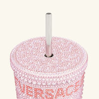 versace medusa crystal travel cup pink