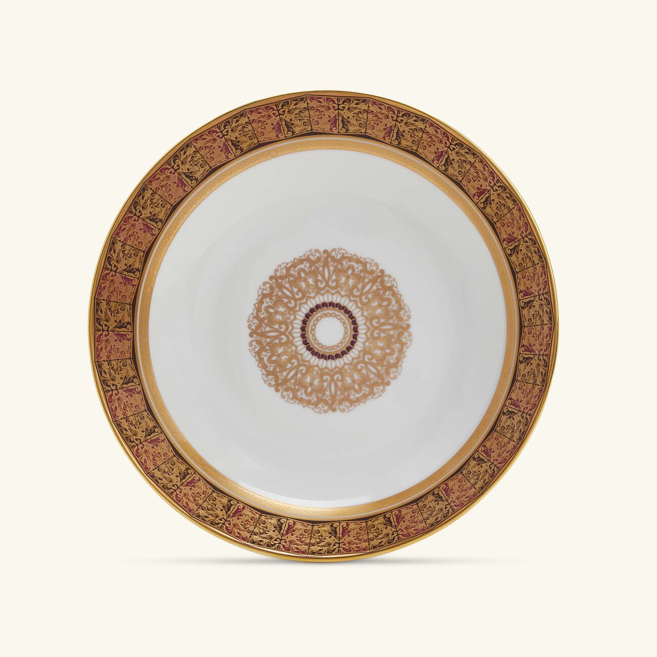bernardaud eventail soup plate round gold 19cm