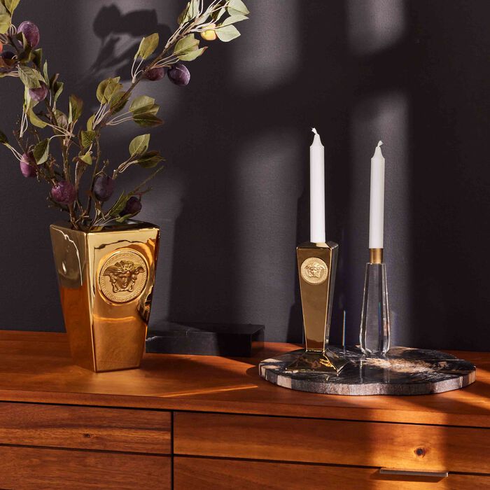 versace medusa vase small gold