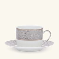 Sauvage Blanc Tea Cup & Saucer Silver bernardaud sauvage blanc tea cup saucer silver