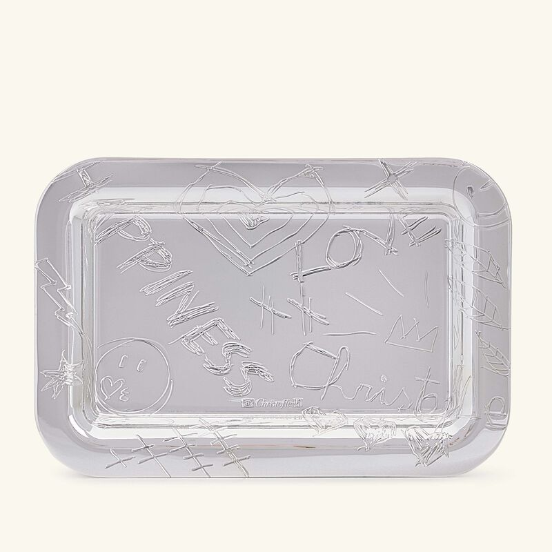 Graffiti Serving Tray Rectangular Mini Silver Plated christofle graffiti serving tray rectangular mini silver plated