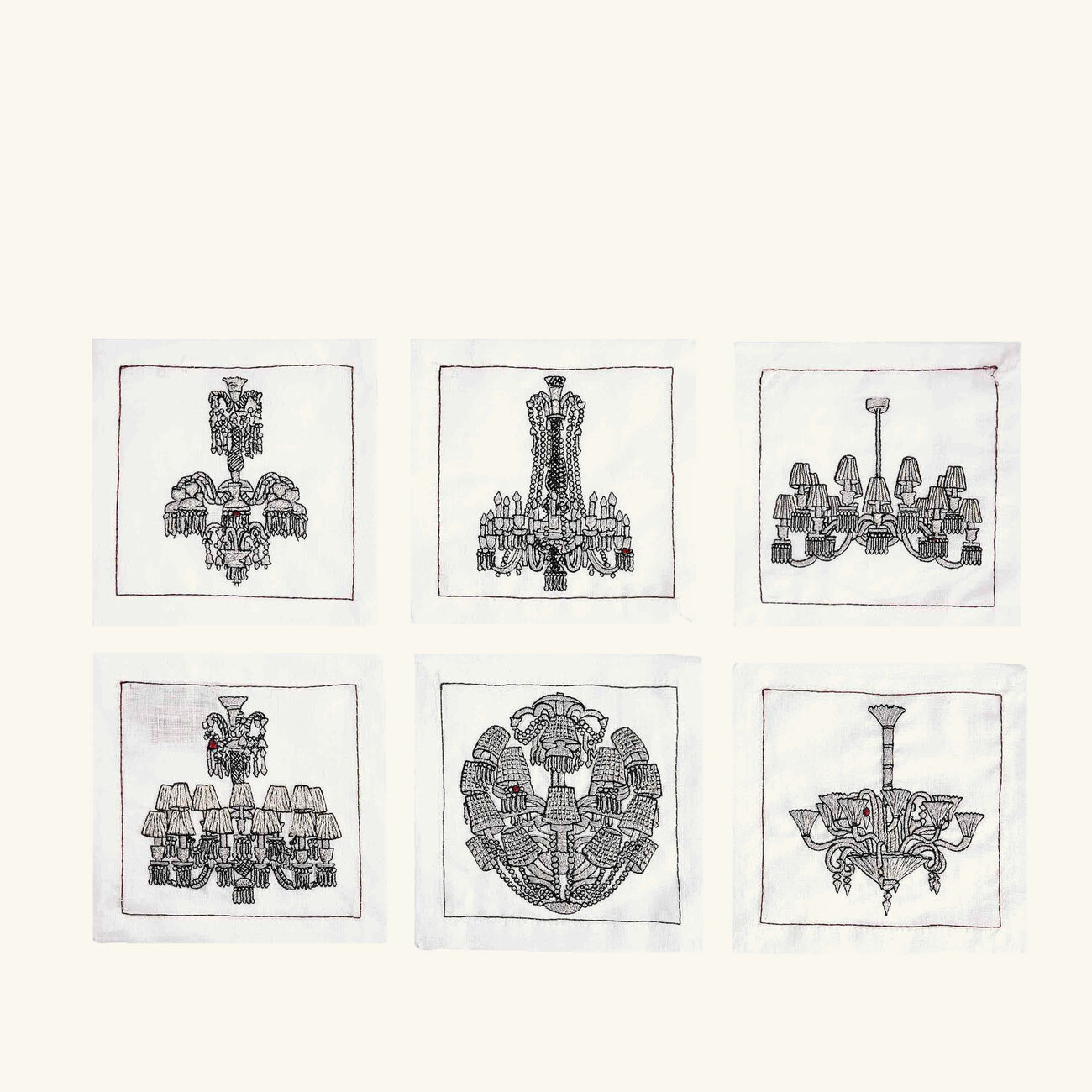 kim seybert chandeliers cocktail napkin white set of 6
