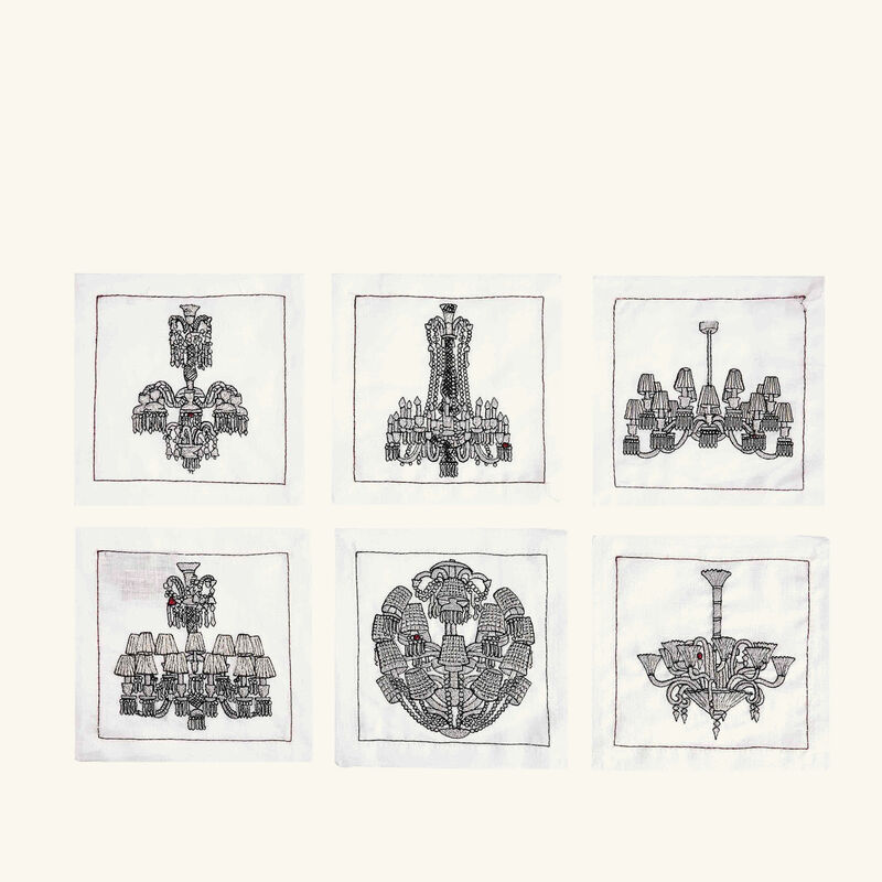 kim seybert chandeliers cocktail napkin white set of 6