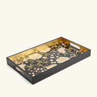 صينية مطلية بالورنيش مستطيلة كبيرة سوداء لي أوتومان صينية مطلية بالورنيش مستطيلة كبيرة سوداء