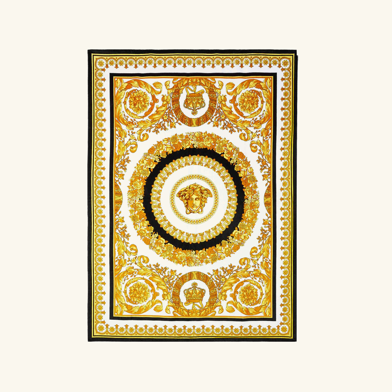 versace crete de fleur beach towel gold