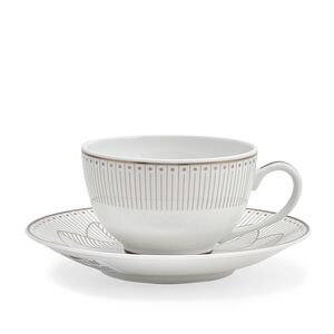 Malmaison Impériale Set of 2 Tea Cup and Saucers Platinium Finish, medium