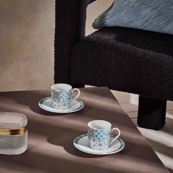 haviland portofino coffee cup saucer blue set of 4