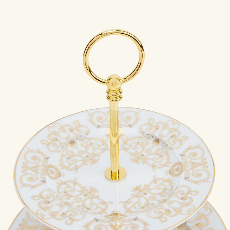 versace medusa gala etagere 2 tier cake stand white