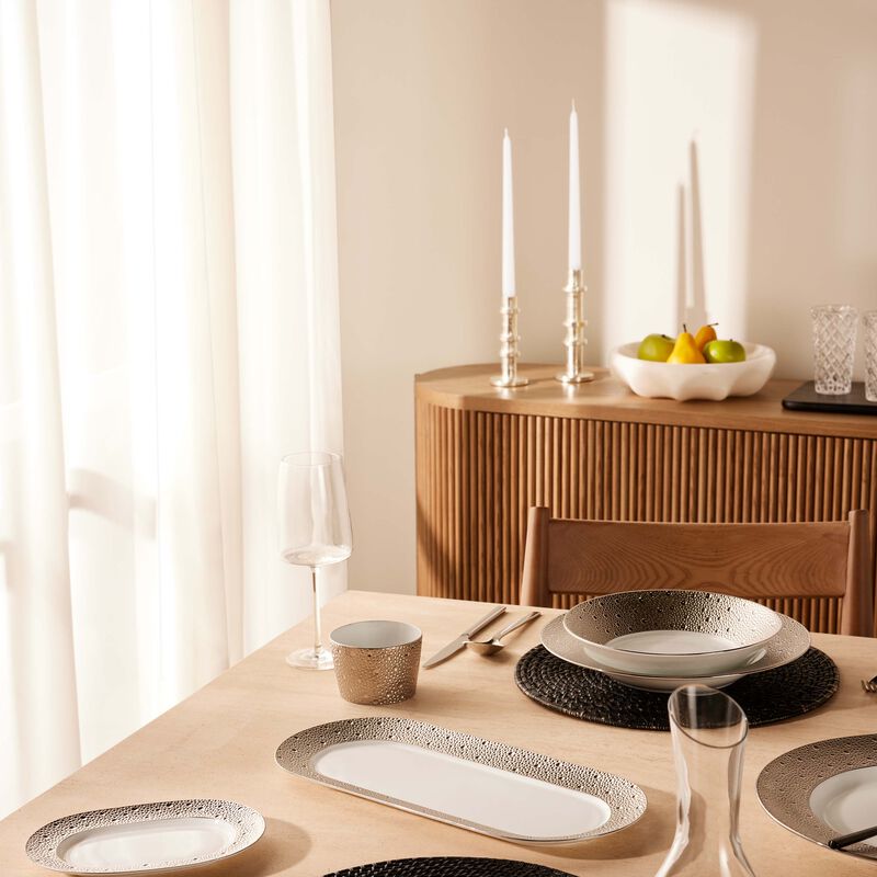 Ecume Serving Platter Rectangular Silver 39cm bernardaud ecume serving platter rectangular silver 39cm