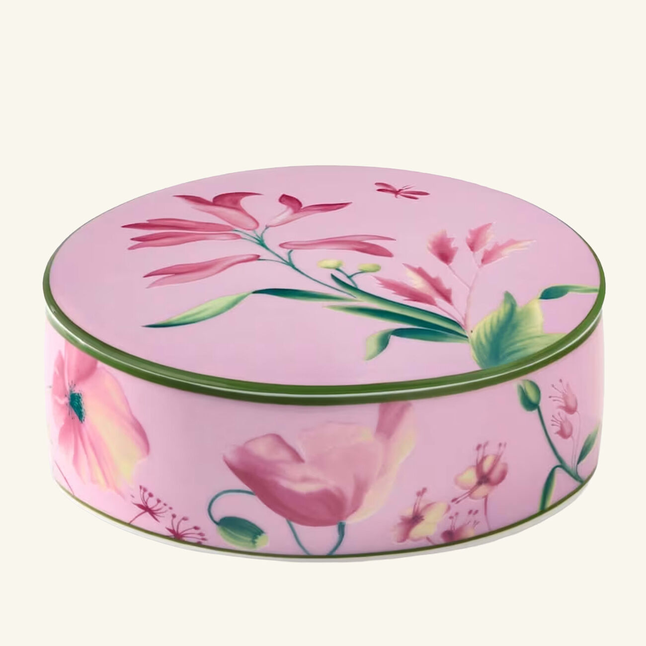 ginori 1752 florenza malva impero round trinket box with cover 13cm pink
