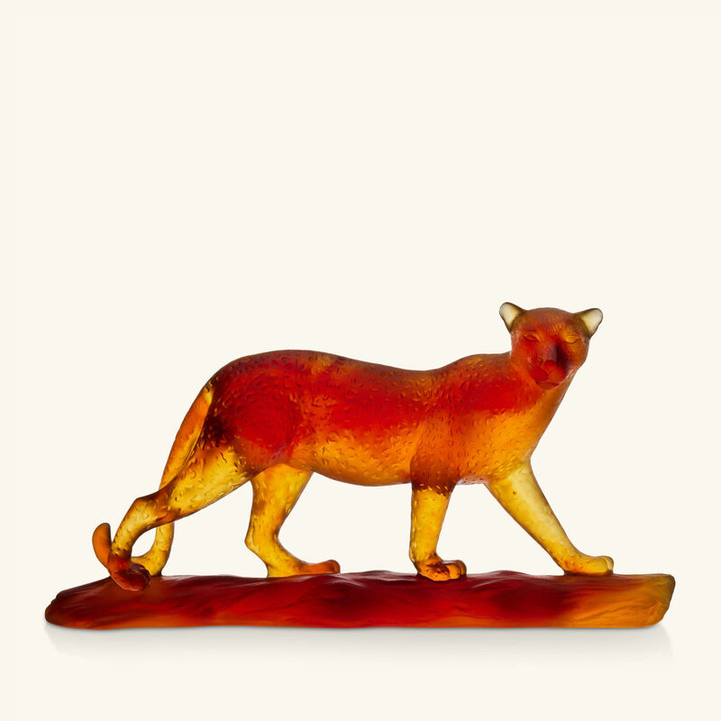 daum tropical leopard figurine medium brown