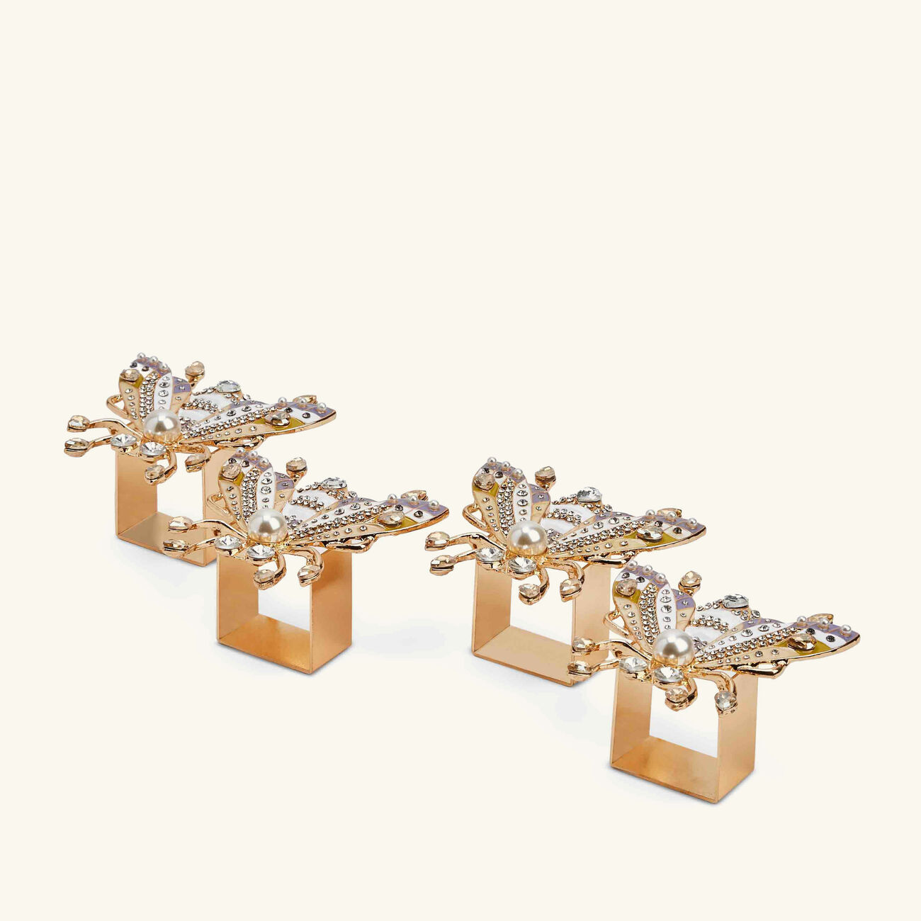 kim seybert glam fly napkin ring gold set of 4