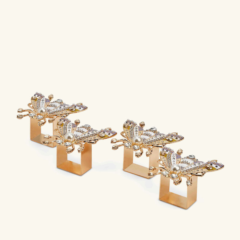 kim seybert glam fly napkin ring gold set of 4