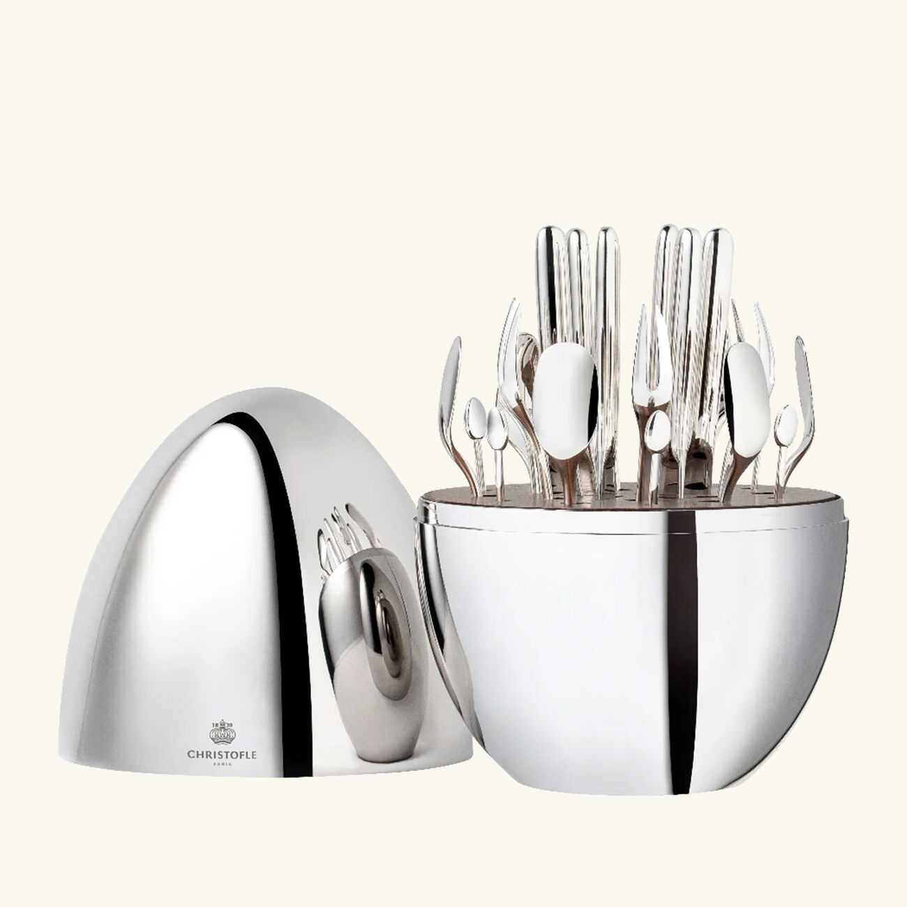 christofle mood party 24 piece flatware set stainless steel
