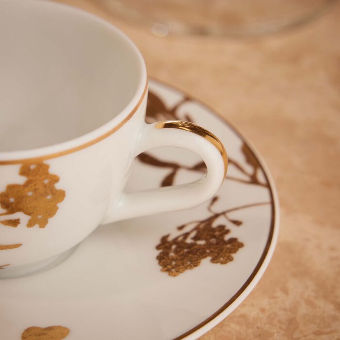 bernardaud v g tal or coffee cup saucer gold set of 2