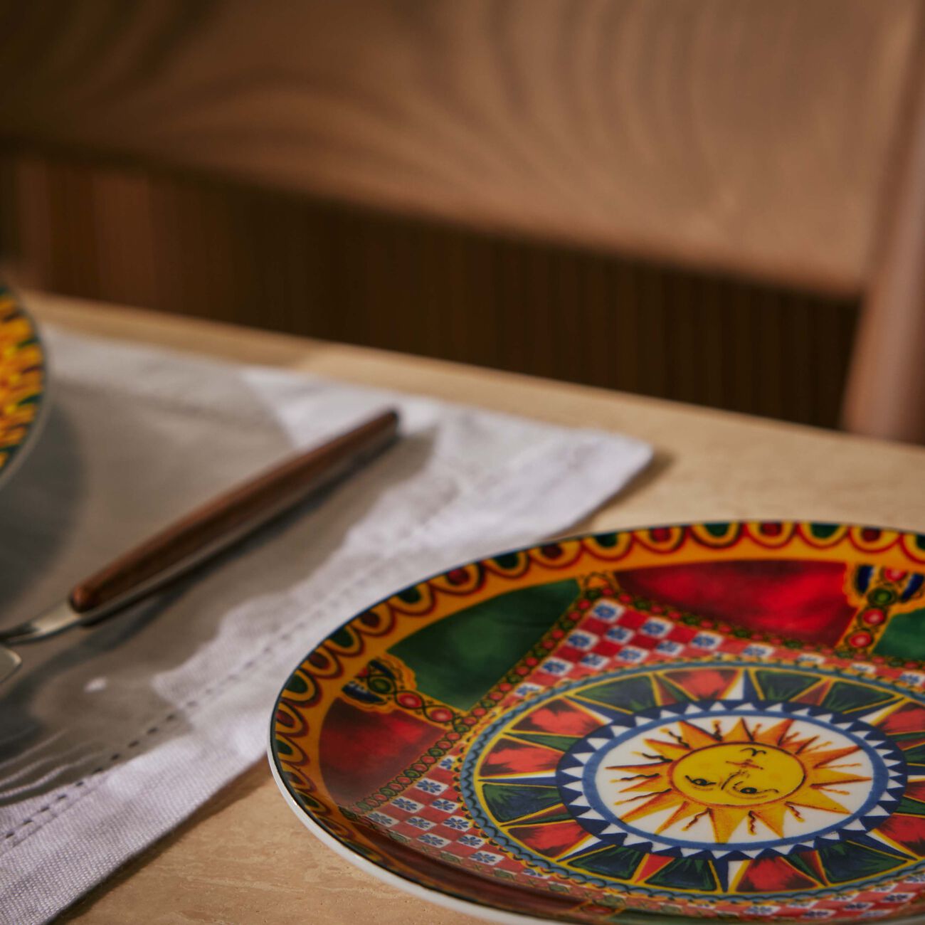 dolce gabbana casa carretto sun bread plate round 17cm set of 2