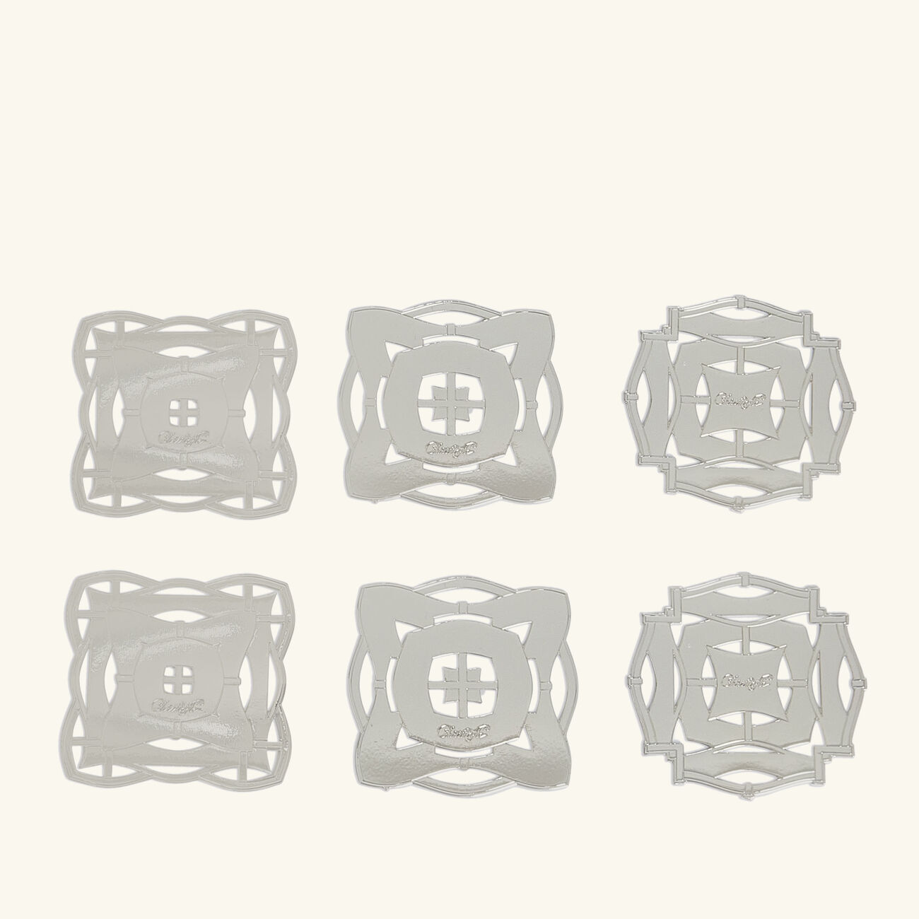 christofle s ve d argent 6 celebration ornaments mini silver