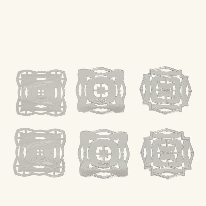 christofle s ve d argent 6 celebration ornaments mini silver