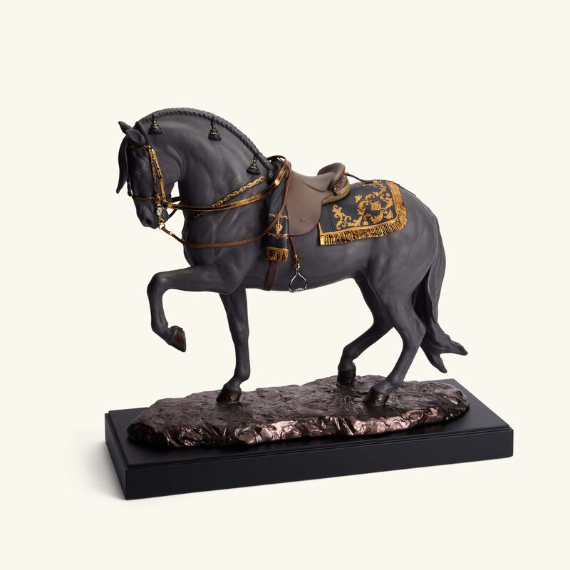 Spanish Pure Breed Horse Sculpture Large Black lladro spanish pure breed horse sculpture large black
